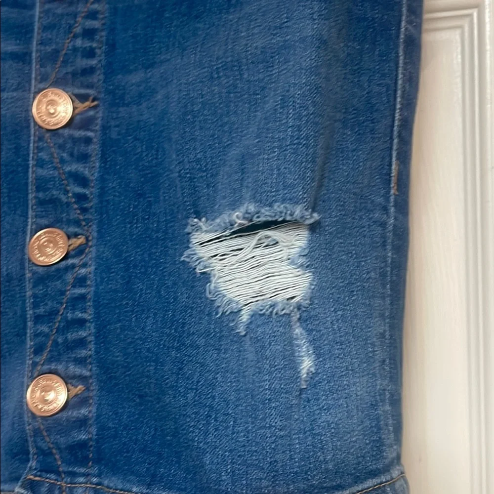 True Religion Blue Jean Pencil Skirt